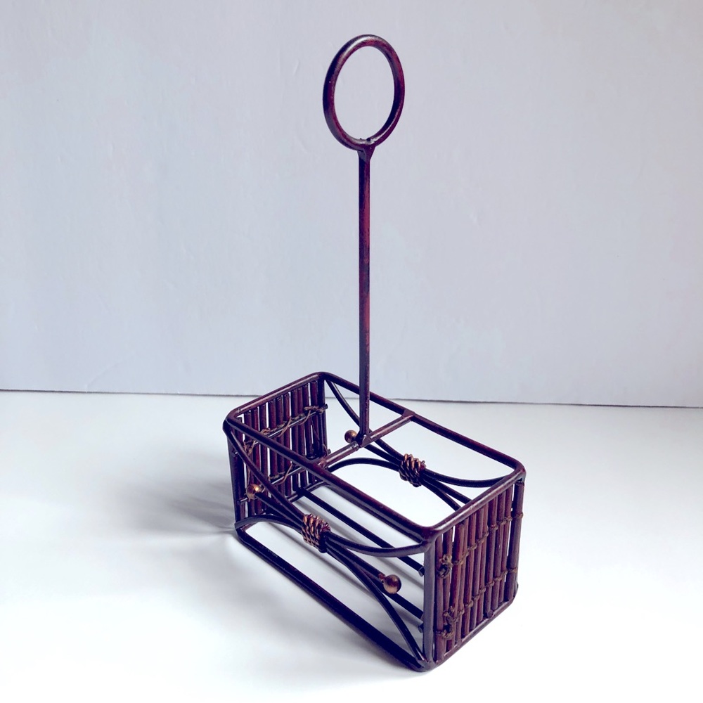 Metallic Salt Pepper Caddy Decorative Brown